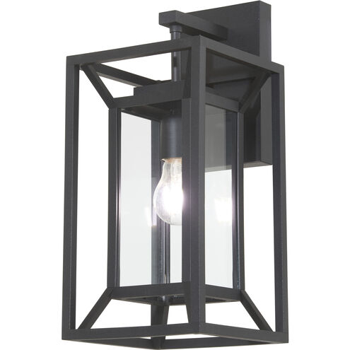 Great Outdoors Harbor View 1 Light 16.5 inch Sand Coal Outdoor Wall Mount in Clear Glass